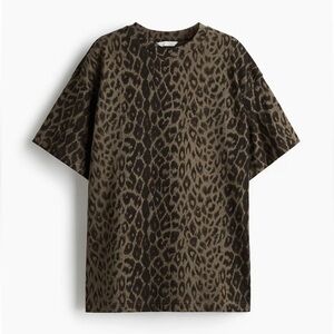 H&M Oversized Leopard Print T-Shirt, Medium